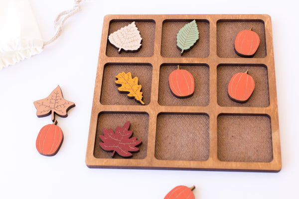 Fall Leaves vs Pumpkin Tic-Tac-Toe